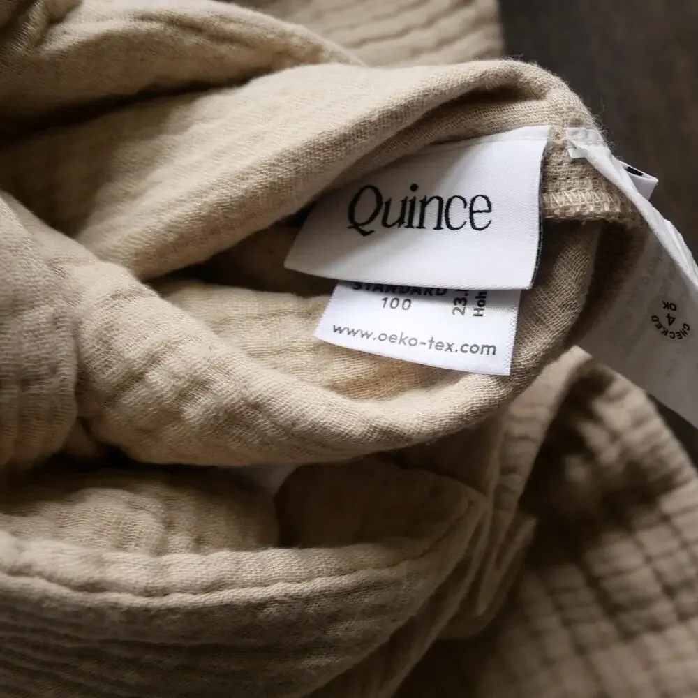 Quince Duvet Cover + Shams KING Cotton Airy Gauze Dune 100% Organic NEW
